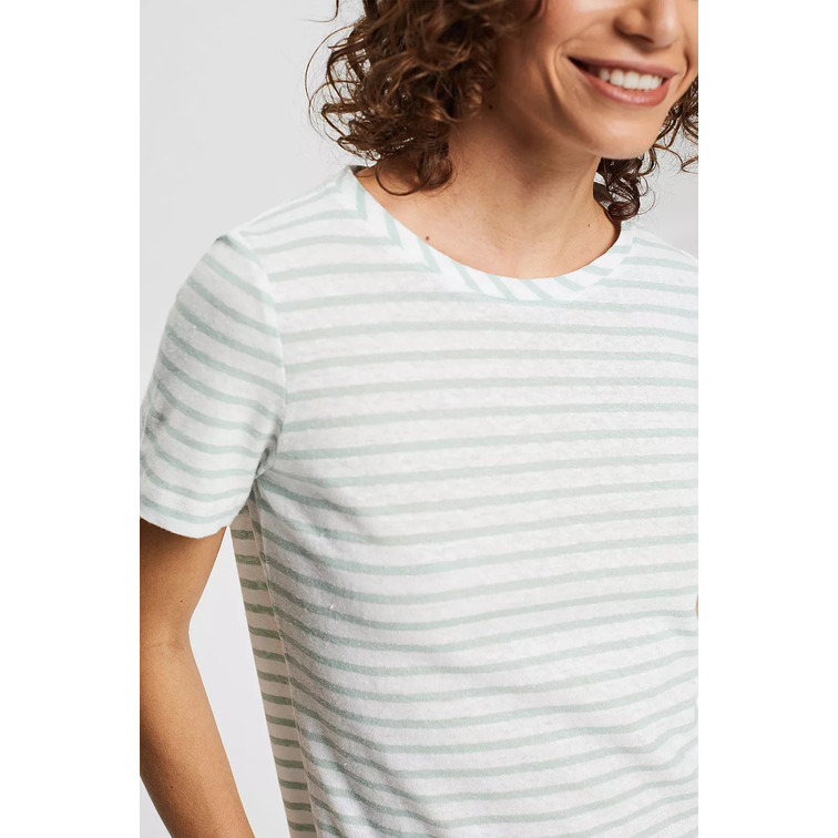CAMISETA A RAYAS EN MEZCLA DE LINO MUJER ESPRIT