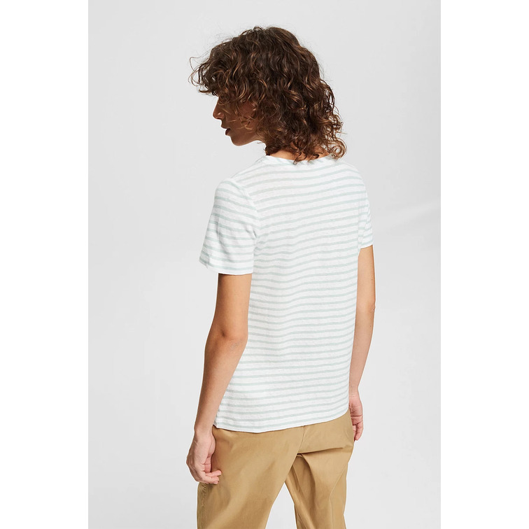CAMISETA A RAYAS EN MEZCLA DE LINO MUJER ESPRIT