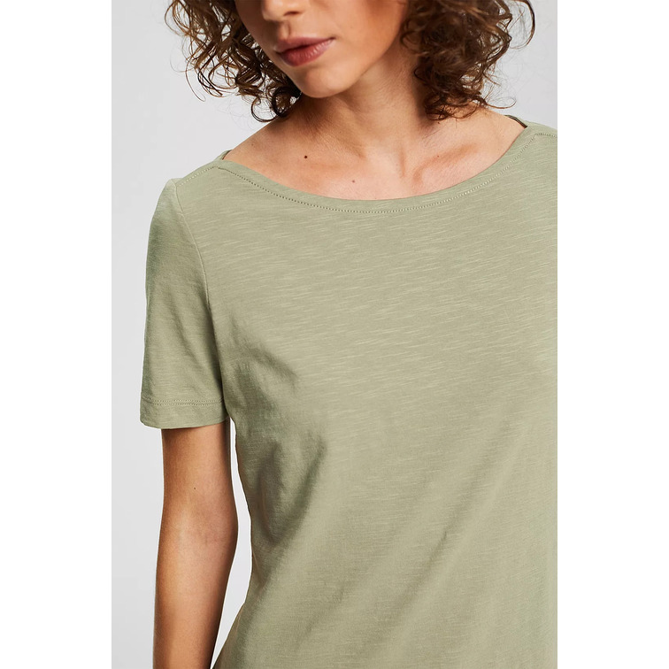 CAMISETA CON CUELLO BARCO MUJER ESPRIT