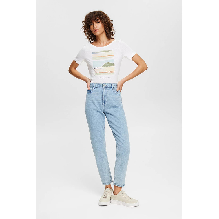 CAMISETA ESTAMPADA CON CUELLO BARCO MUJER ESPRIT