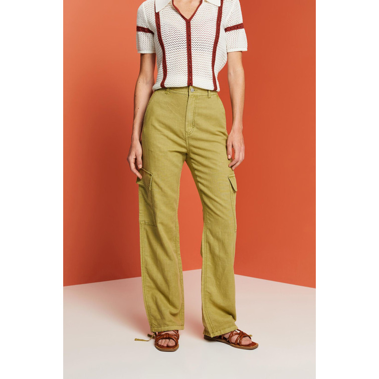 PANTALÓN CARGO EN MEZCLA DE LINO MUJER ESPRIT