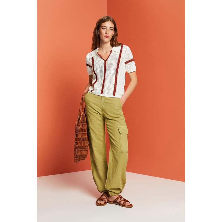 PANTALÓN CARGO EN MEZCLA DE LINO MUJER ESPRIT