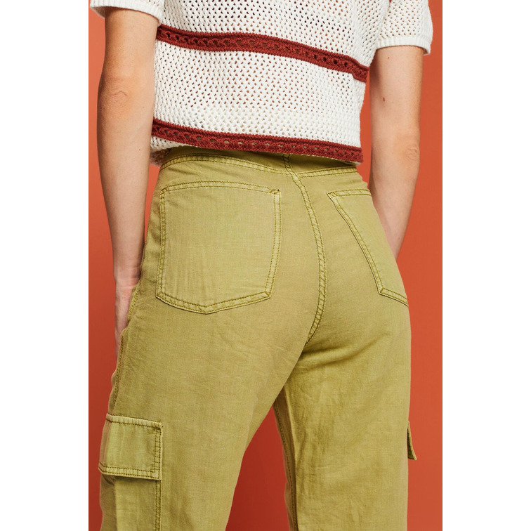 PANTALÓN CARGO EN MEZCLA DE LINO MUJER ESPRIT