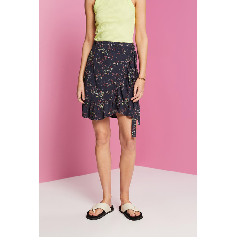MINIFALDA FRUNCIDA DE VISCOSA MUJER ESPRIT