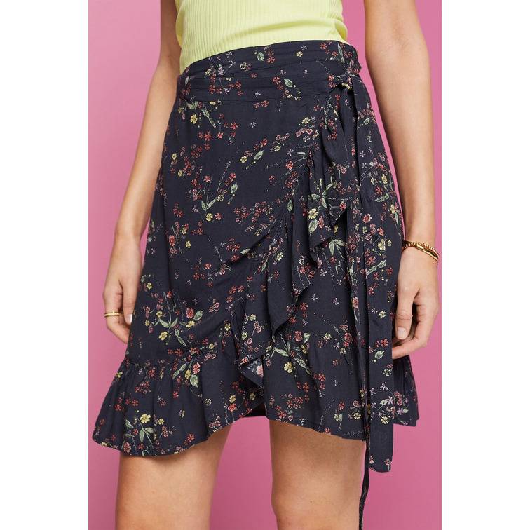 MINIFALDA FRUNCIDA DE VISCOSA MUJER ESPRIT