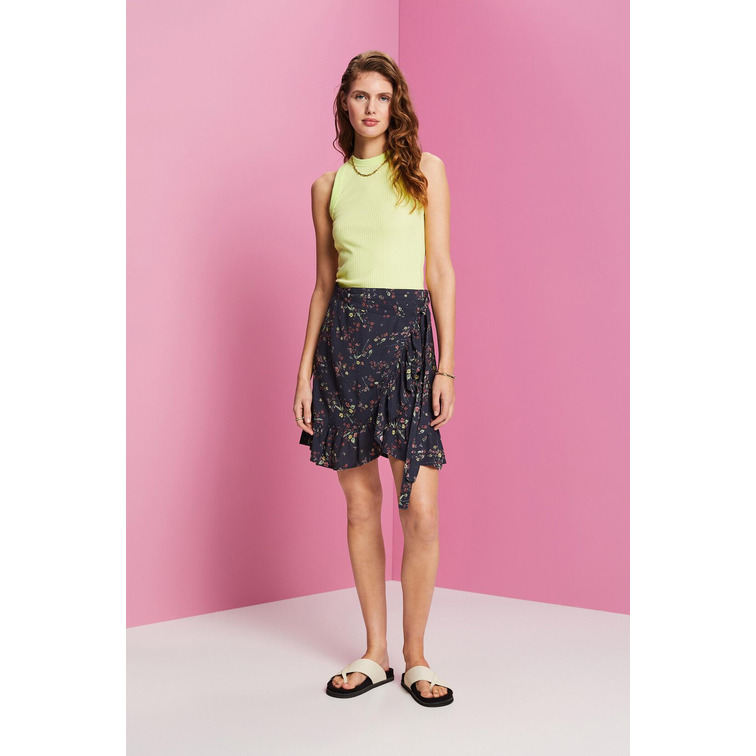 MINIFALDA FRUNCIDA DE VISCOSA MUJER ESPRIT