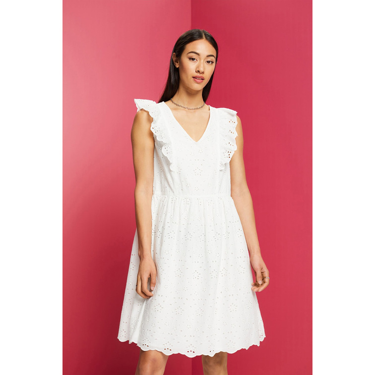 VESTIDO EN ENCAJE DE ALGODÓN MUJER ESPRIT