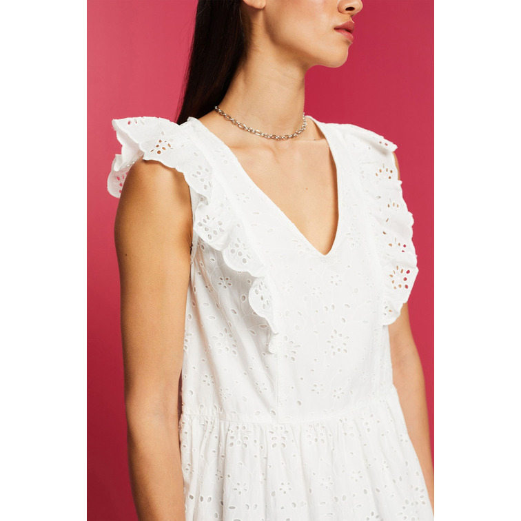 VESTIDO EN ENCAJE DE ALGODÓN MUJER ESPRIT