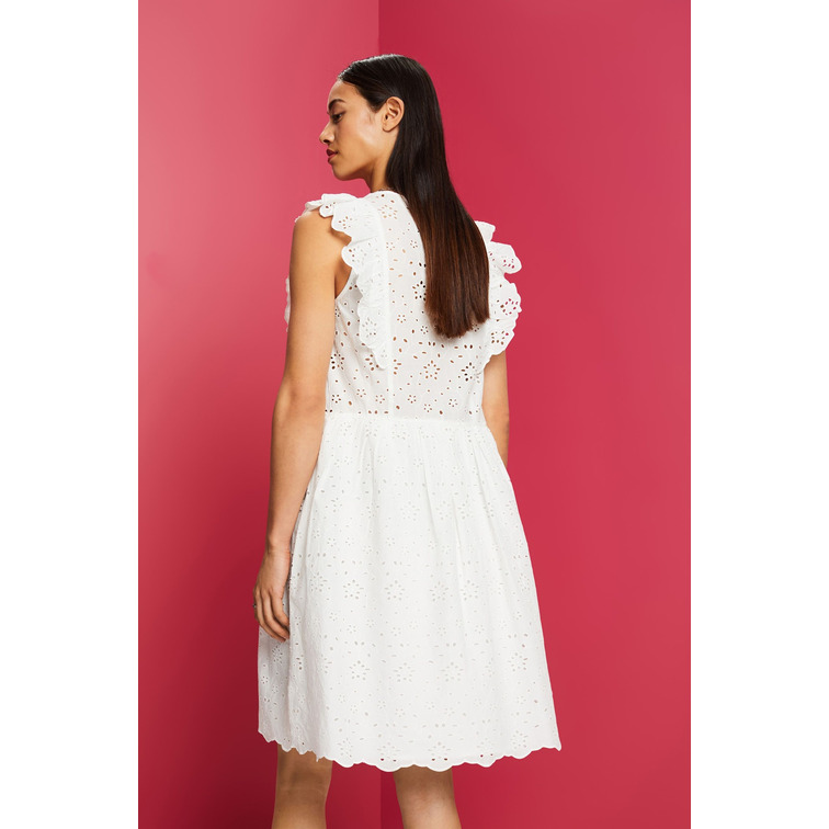 VESTIDO EN ENCAJE DE ALGODÓN MUJER ESPRIT