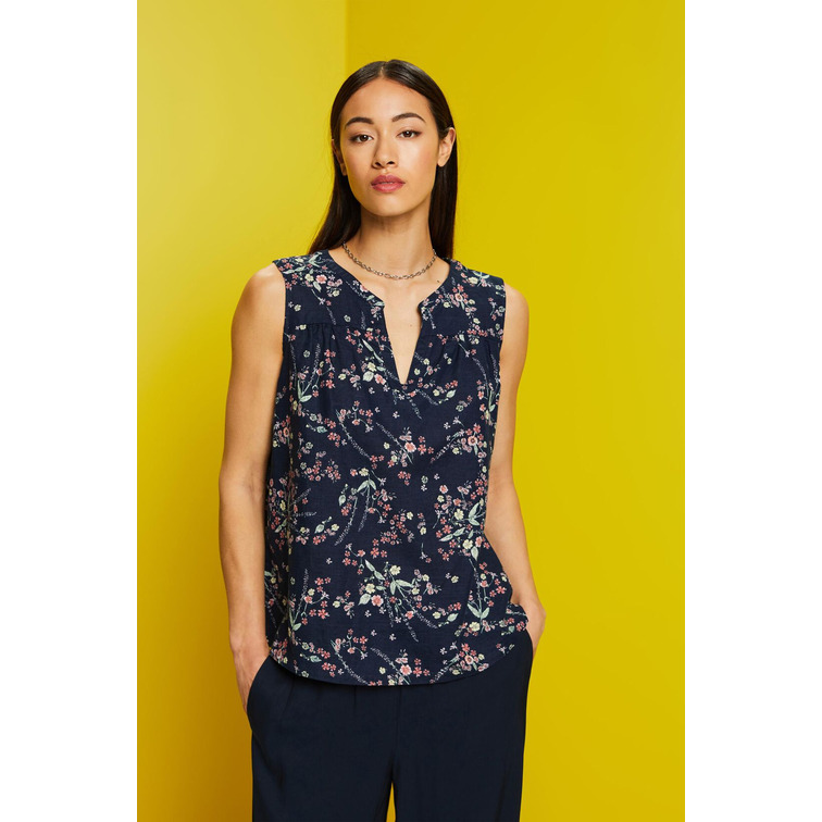 BLUSA SIN MANGAS EN MEZCLA DE LINO MUJER ESPRIT