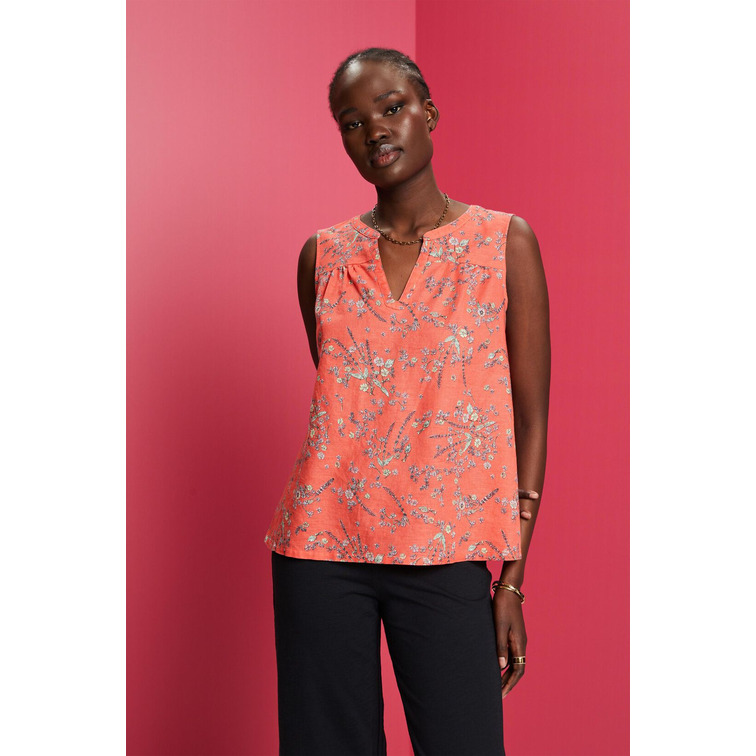 BLUSA SIN MANGAS EN MEZCLA DE LINO MUJER ESPRIT