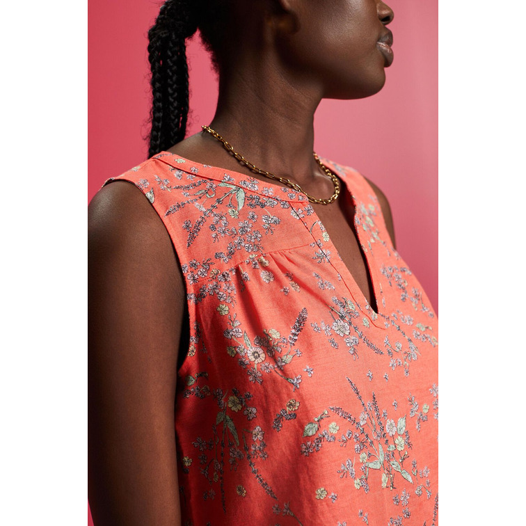 BLUSA SIN MANGAS EN MEZCLA DE LINO MUJER ESPRIT