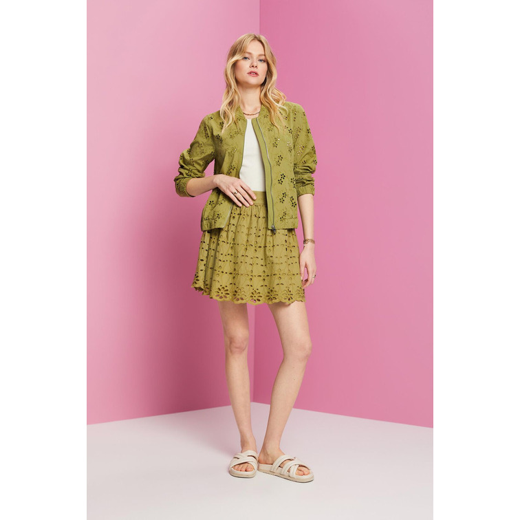 CAZADORA BOMBER DE ENCAJE MUJER ESPRIT
