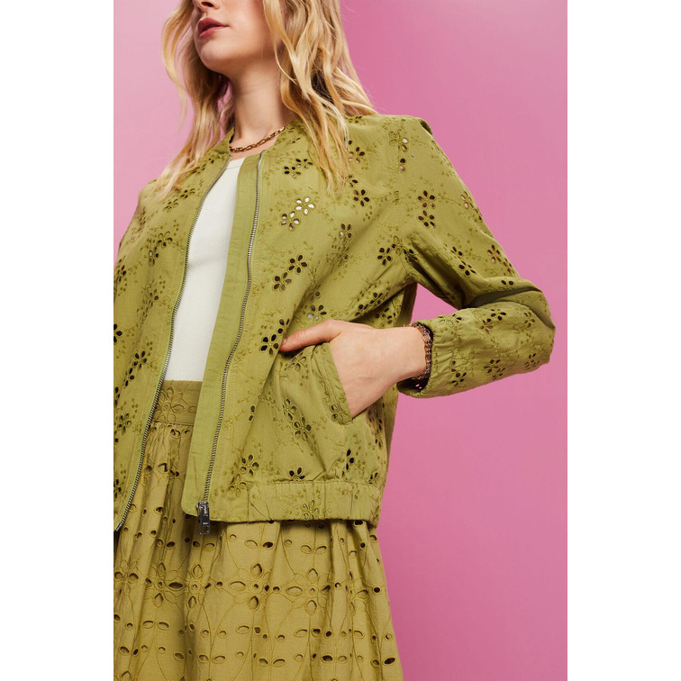 CAZADORA BOMBER DE ENCAJE MUJER ESPRIT