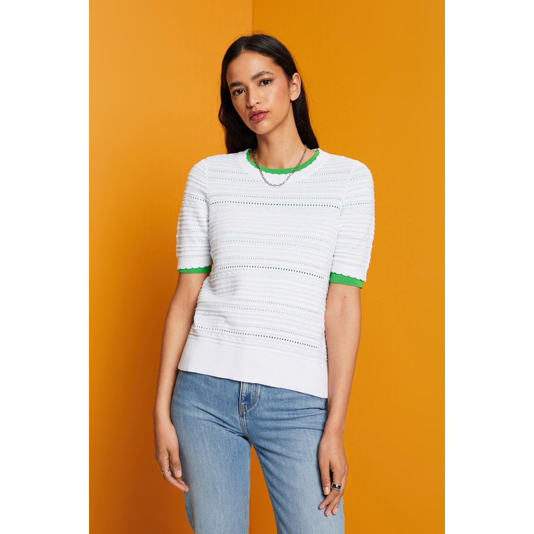 JERSEY DE MANGA CORTA EN ALGODÓN MUJER ESPRIT