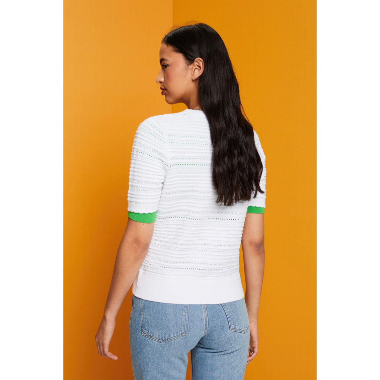 JERSEY DE MANGA CORTA EN ALGODÓN MUJER ESPRIT