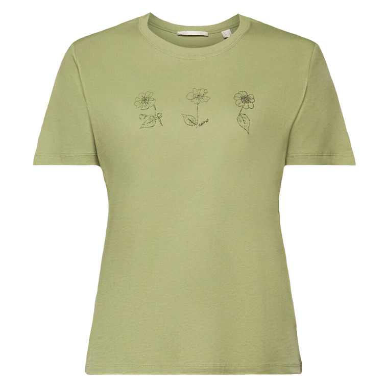 CAMISETA DE ALGODÓN CON ESTAMPADO FLORAL MUJER ESPRIT