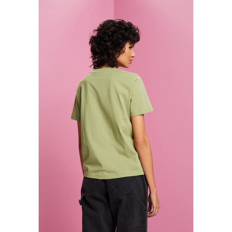 CAMISETA DE ALGODÓN CON ESTAMPADO FLORAL MUJER ESPRIT