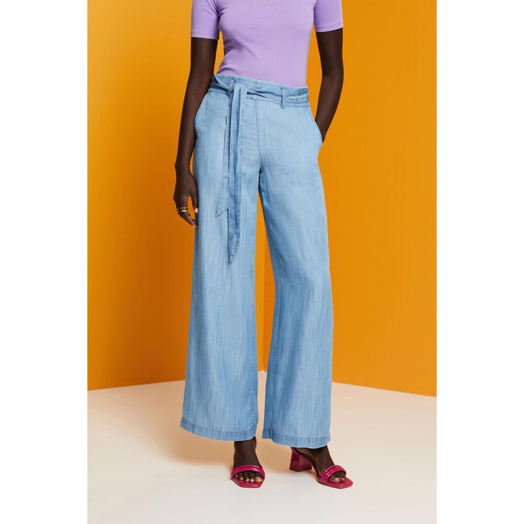 PANTALÓN DE PERNERA ANCHA CON LAZADA MUJER ESPRIT