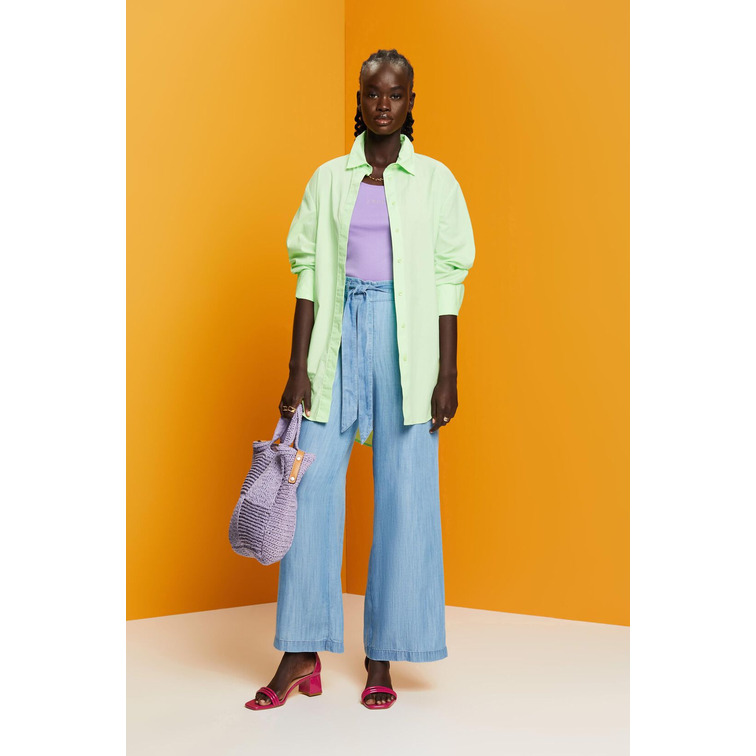PANTALÓN DE PERNERA ANCHA CON LAZADA MUJER ESPRIT