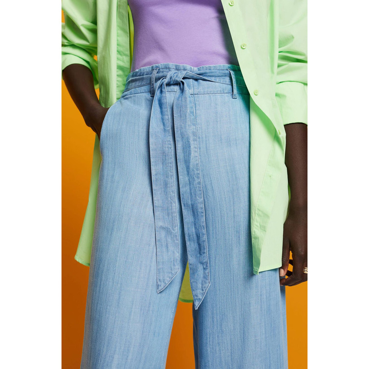 PANTALÓN DE PERNERA ANCHA CON LAZADA MUJER ESPRIT