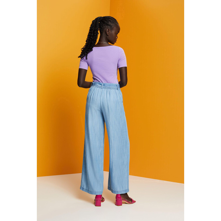 PANTALÓN DE PERNERA ANCHA CON LAZADA MUJER ESPRIT