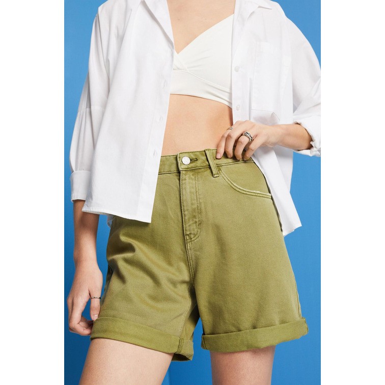 SHORTS DE SARGA DE TIRO ALTO MUJER ESPRIT
