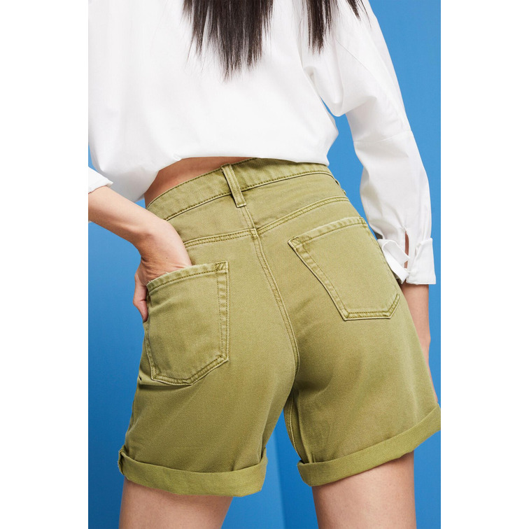 SHORTS DE SARGA DE TIRO ALTO MUJER ESPRIT