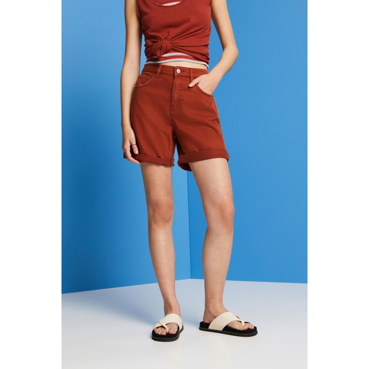 SHORTS DE SARGA DE TIRO ALTO MUJER ESPRIT