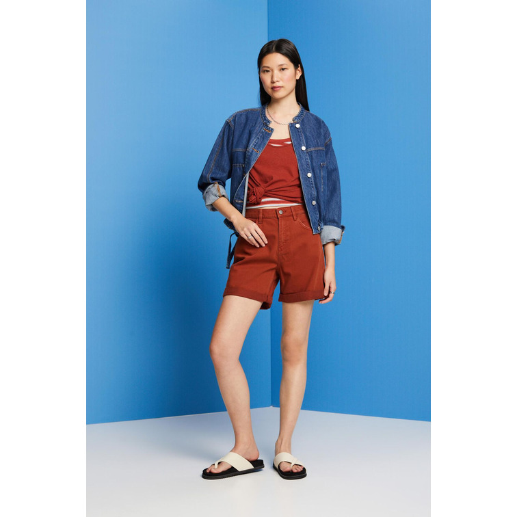 SHORTS DE SARGA DE TIRO ALTO MUJER ESPRIT