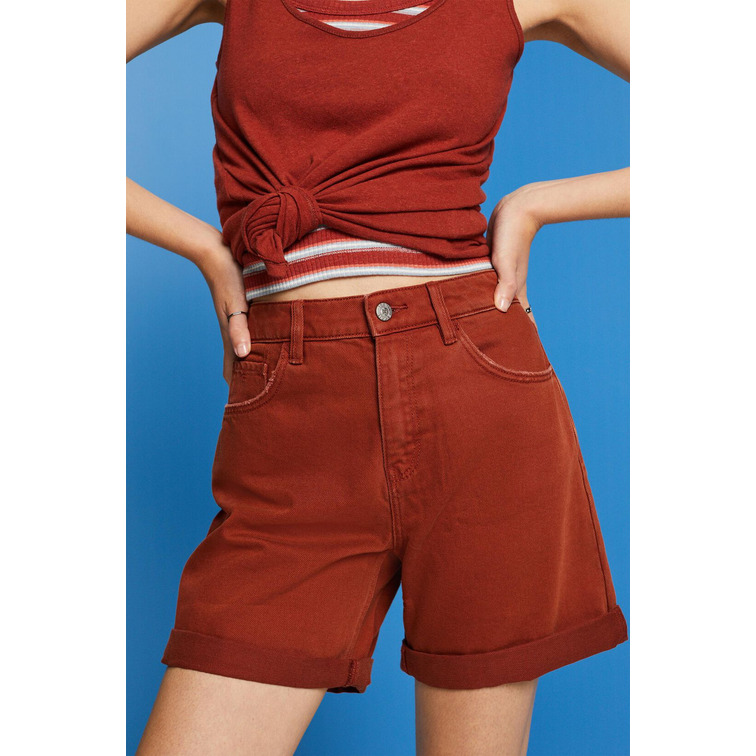 SHORTS DE SARGA DE TIRO ALTO MUJER ESPRIT