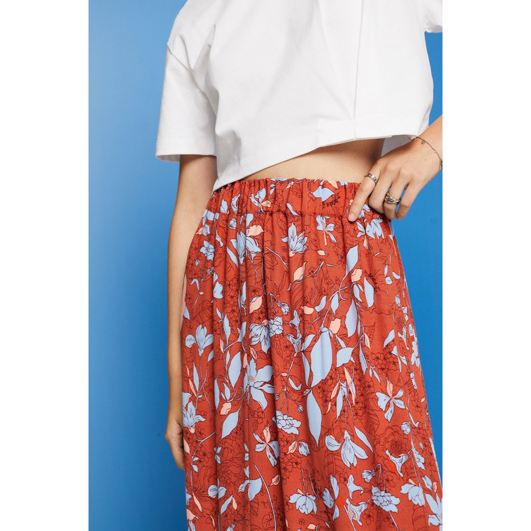 FALDA MIDI CON BAJO AVOLANTADO MUJER ESPRIT