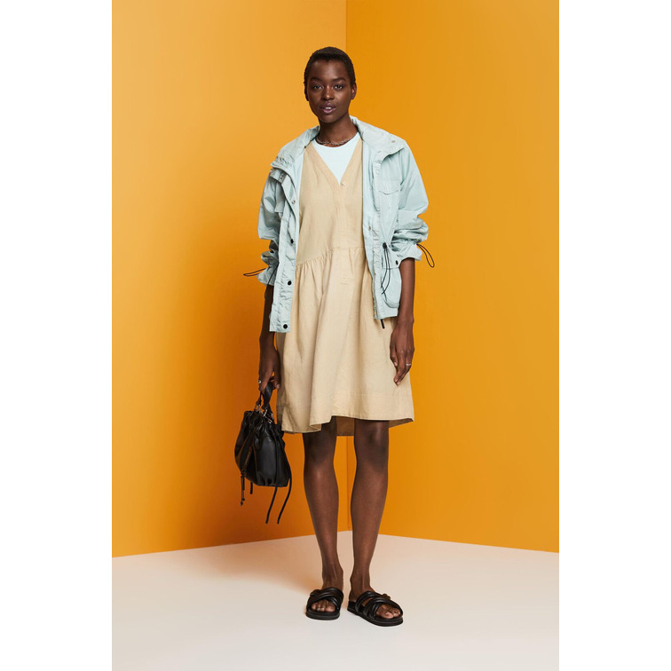VESTIDO EN MEZCLA DE ALGODÓN Y LINO MUJER ESPRIT