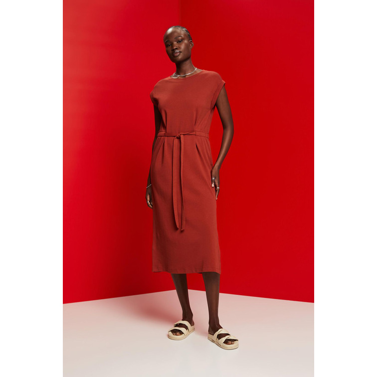 VESTIDO MIDI DE PUNTO CON LAZADA MUJER ESPRIT