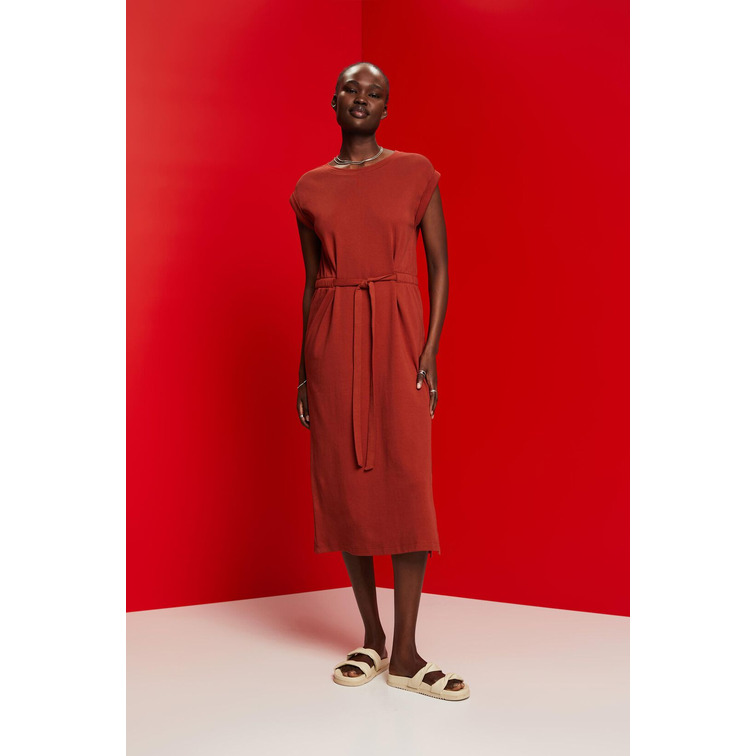 VESTIDO MIDI DE PUNTO CON LAZADA MUJER ESPRIT