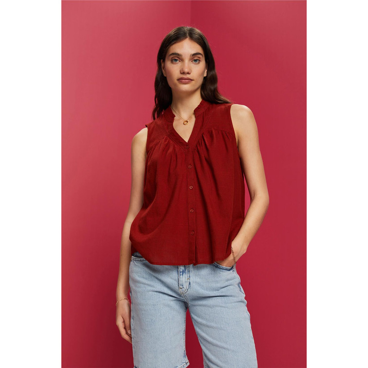 BLUSA SIN MANGAS EN MEZCLA DE VISCOSA MUJER ESPRIT
