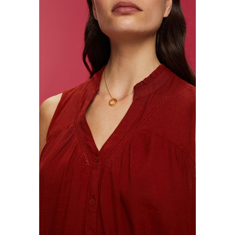 BLUSA SIN MANGAS EN MEZCLA DE VISCOSA MUJER ESPRIT