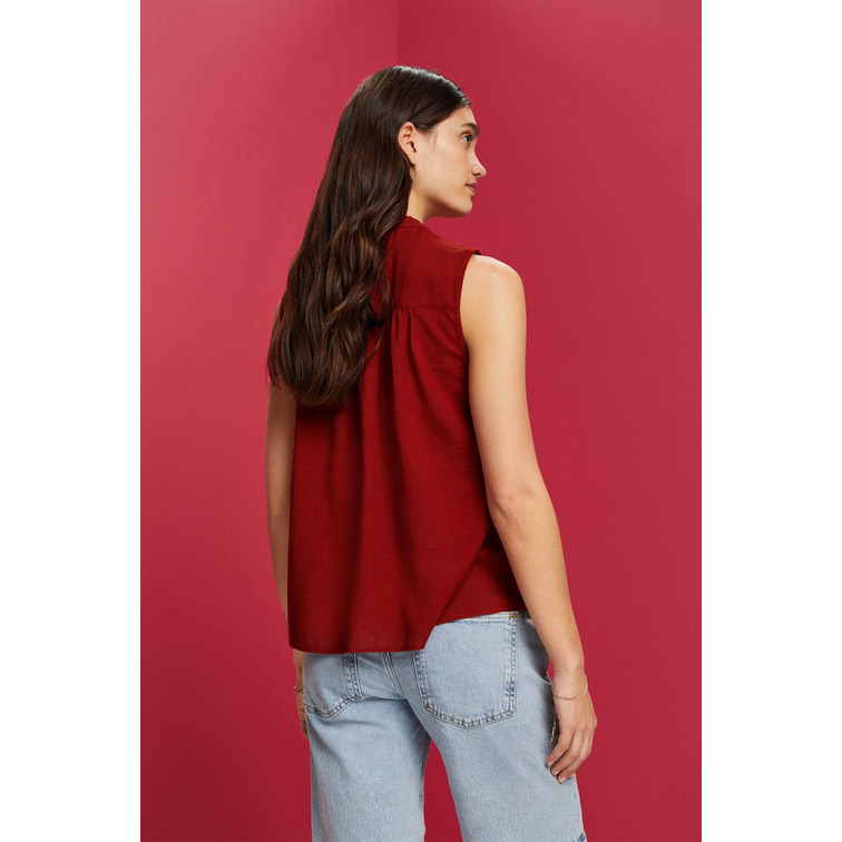 BLUSA SIN MANGAS EN MEZCLA DE VISCOSA MUJER ESPRIT