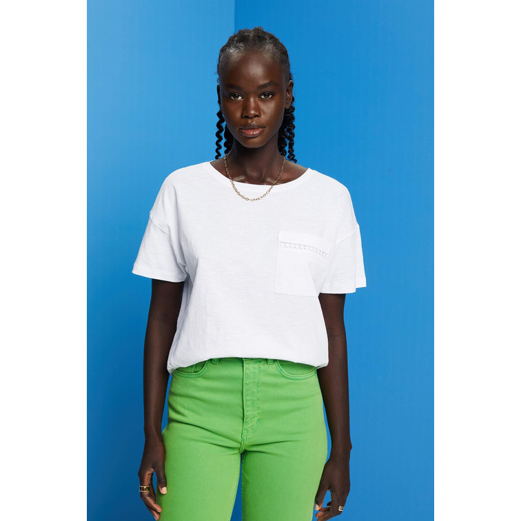 CAMISETA CON CINTAS DE ENCAJE MUJER ESPRIT