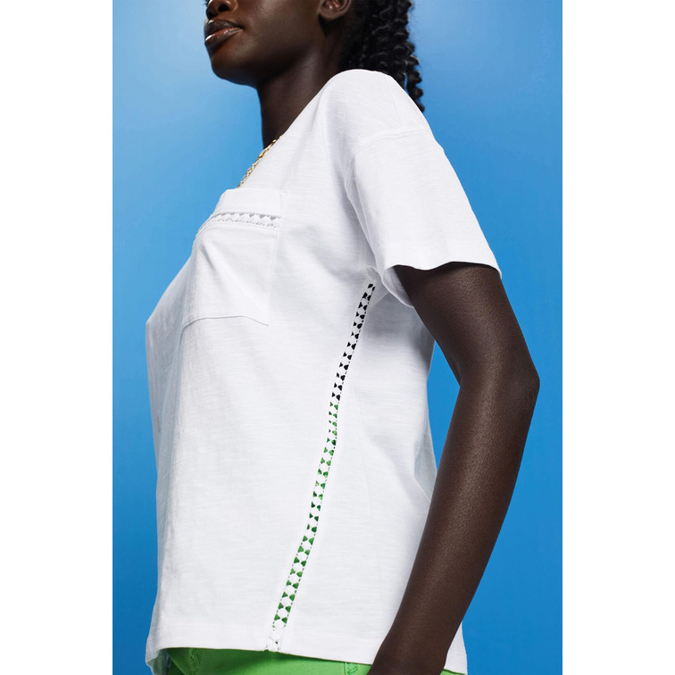 CAMISETA CON CINTAS DE ENCAJE MUJER ESPRIT