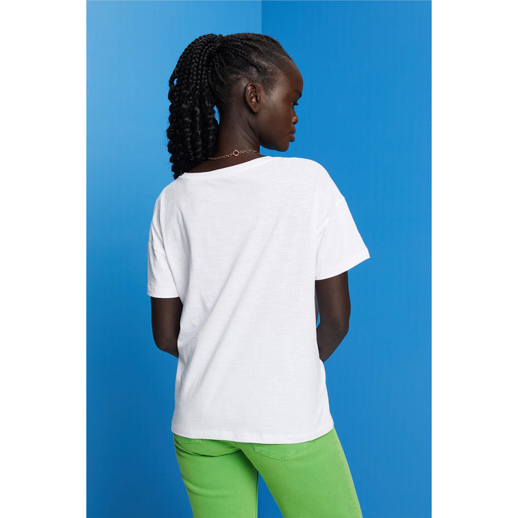 CAMISETA CON CINTAS DE ENCAJE MUJER ESPRIT