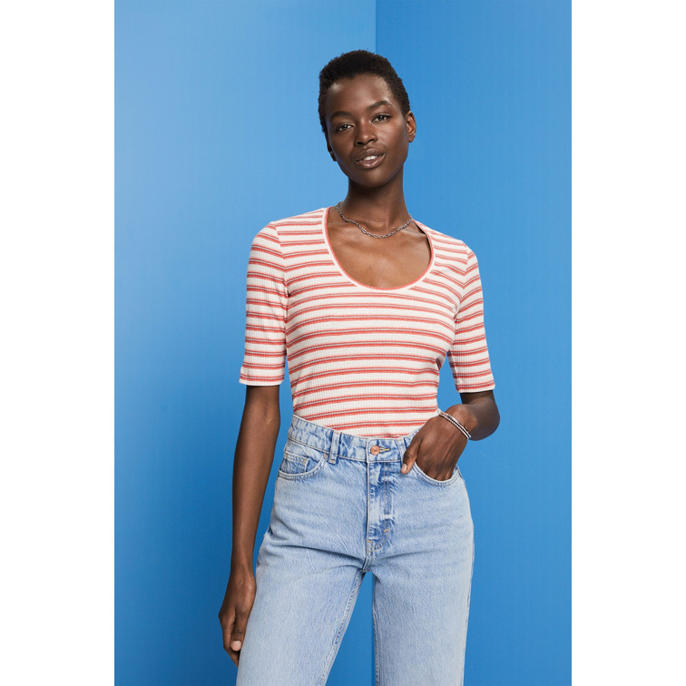 CAMISETA DE CANALÉ CON DISEÑO DE RAYAS MUJER ESPRIT