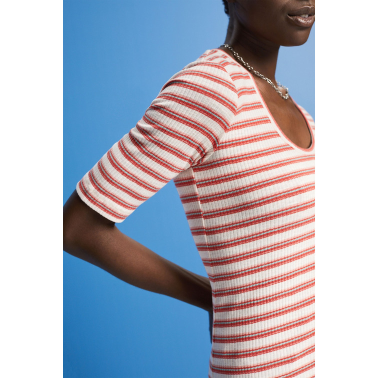 CAMISETA DE CANALÉ CON DISEÑO DE RAYAS MUJER ESPRIT