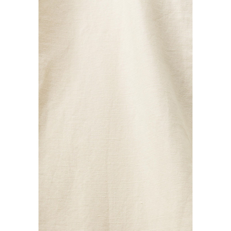 PANTALÓN CULOTTE CROP EN MEZCLA DE ALGODÓN Y LINO MUJER ESPRIT