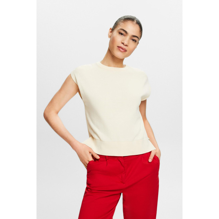JERSEY DE CUELLO REDONDO SIN MANGAS MUJER ESPRIT
