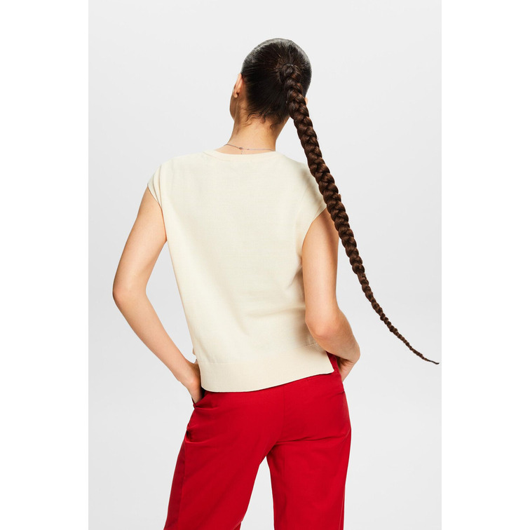 JERSEY DE CUELLO REDONDO SIN MANGAS MUJER ESPRIT