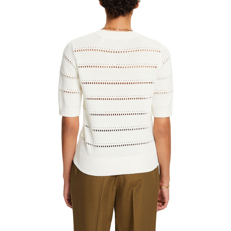 JERSEY DE DISEÑO CALADO Y MANGA CORTA MUJER ESPRIT