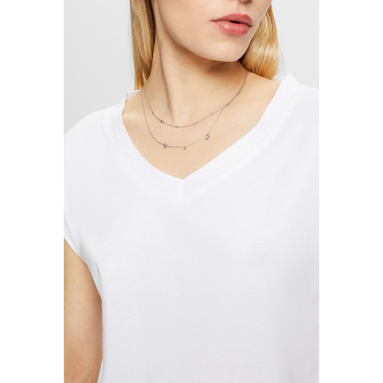 CAMISETA LISA CON CUELLO PICO MUJER ESPRIT