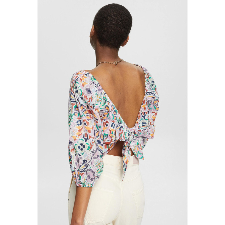 BLUSA ESTAMPADA CON ESCOTE CUADRADO MUJER ESPRIT