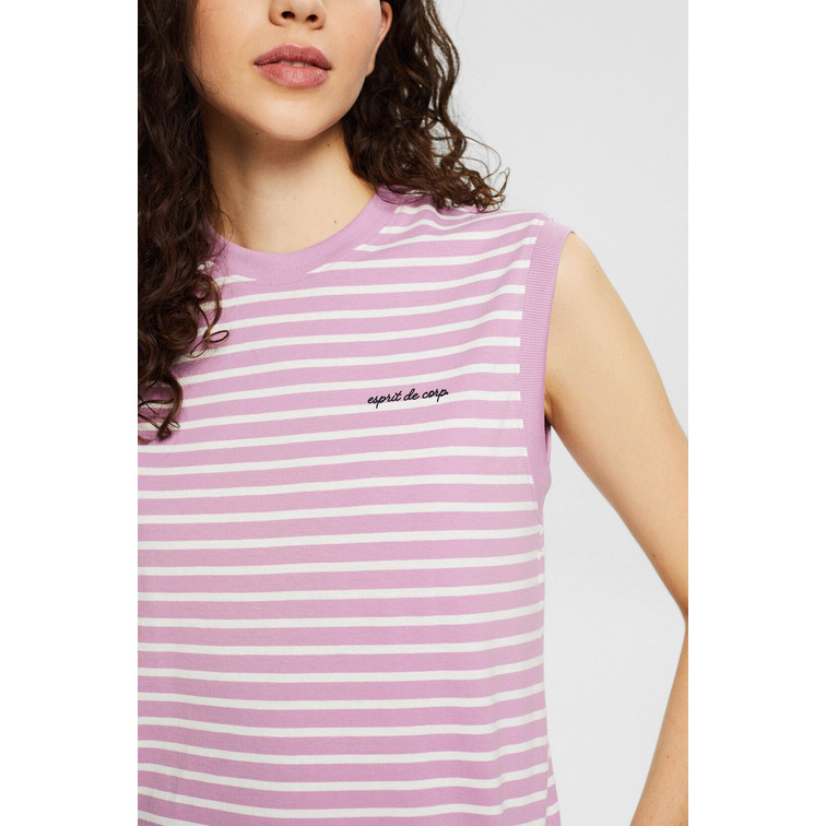 CAMISETA A RAYAS CON LOGO BORDADO MUJER ESPRIT